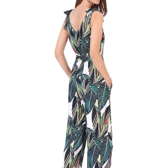 NWT Banana Tropical Tie Waist Wide Leg Jumpsuit - Picture 5 of 8